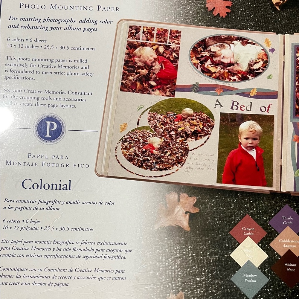 Creative Memories Colonial Photo Mounting Paper - Red, Green, Brown